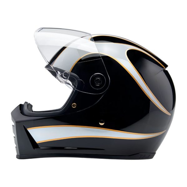 Biltwell Lane Splitter Helmet White Flames