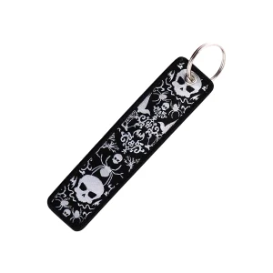 Black Skull & Spider Key Tag