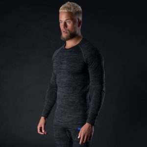 Oxford Advanced Base Layer MS Top Charcoal Marl, Motoee.com