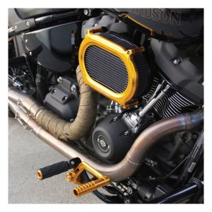 Arlen Ness Stage 2 Oval Upgrade Air Cleaner Kit Gold, Motoee.com