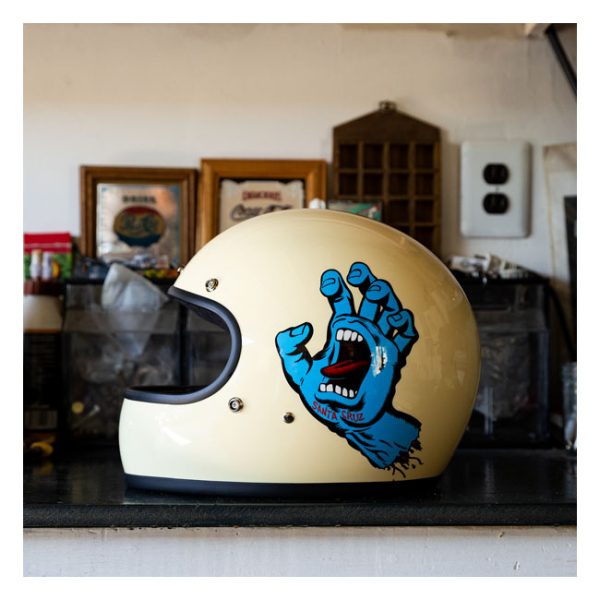 Biltwell Gringo Santa Cruz Handmade Helmet Vintage White