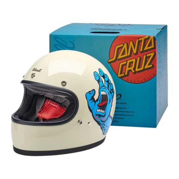 Biltwell Gringo Santa Cruz Handmade Helmet Vintage White