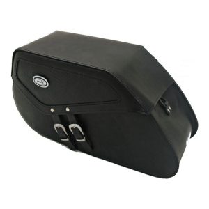 Ledrie Reinforced Rigid Leather Saddlebags 25L Black