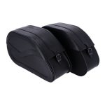 Ledrie Reinforced Rigid Leather Saddlebags 32L Black