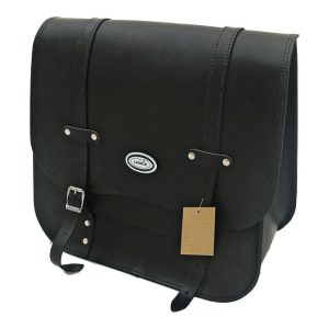 Ledrie Single Leather Saddlebag 30L Black