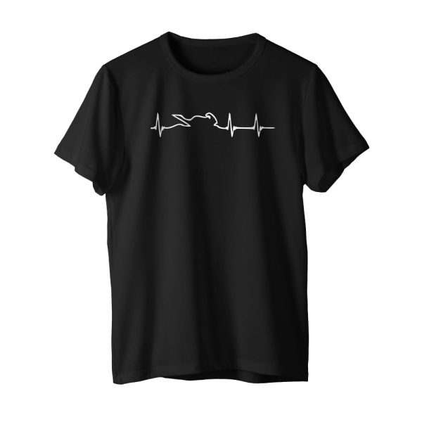 Motorcycle Heartbeat T-Shirt Black