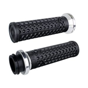 ODI V-Twin Lock-On TBW Vans Grips Black/Silver 08-23 H-D