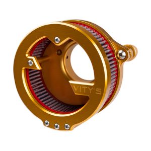 Vity's Design 'Massive' Air Cleaner Gold 04-17 Dyna/01-15 Softail/02-07 Touring