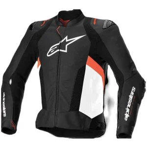 Alpinestars Missile V3 Airflow Perforated Leather Jacket Black/White/Red