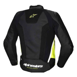 Alpinestars Missile V3 Airflow Perforated Leather Jacket Black/White/Yellow, Motoee.com