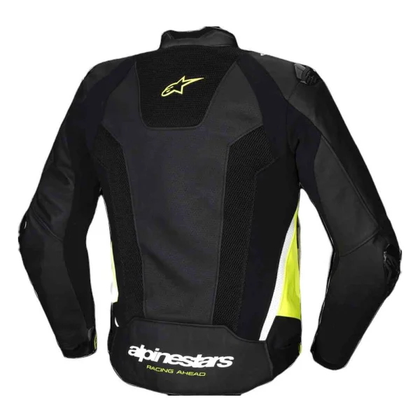 Alpinestars Missile V3 Airflow perforeeritud meeste nahkjope must/valge/kollane