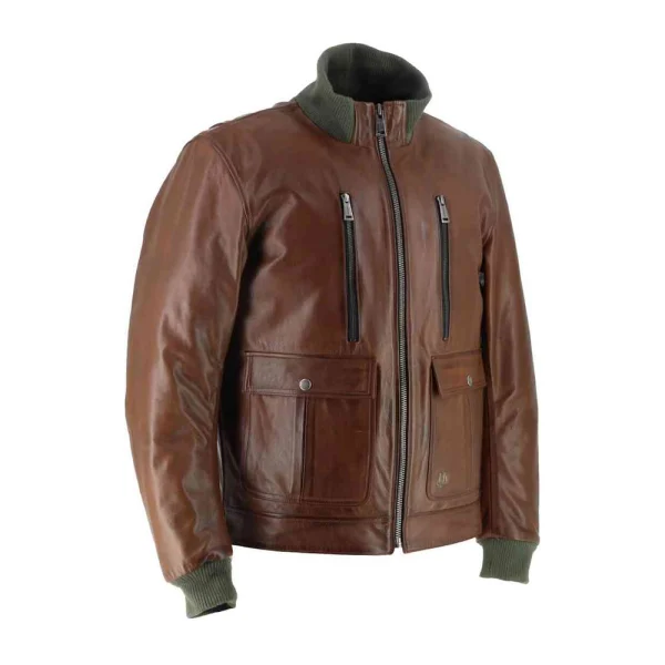 Helstons Downtown Leather Jacket Brown