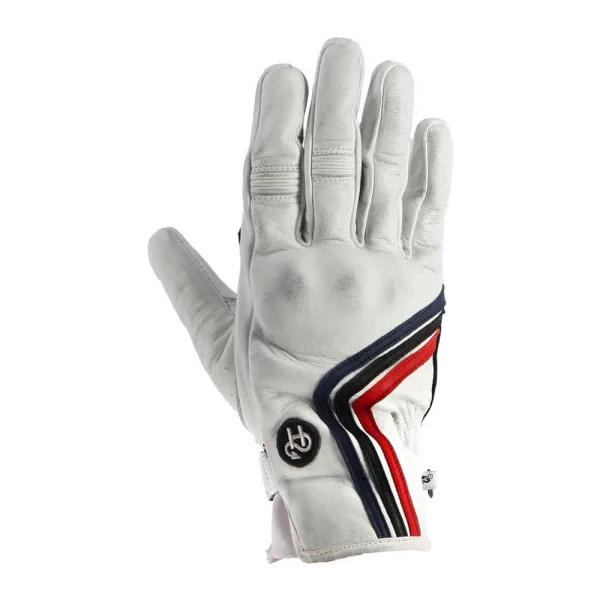 Helstons Line Gloves White/Red/Blue