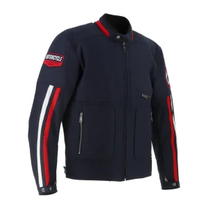 Helstons Vulcan Textile Jacket Dark Blue/Red, Motoee.com