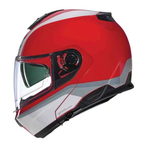 Nolan N100-6 Incognito N-Com Helmet Silver/Red/White, Motoee.com