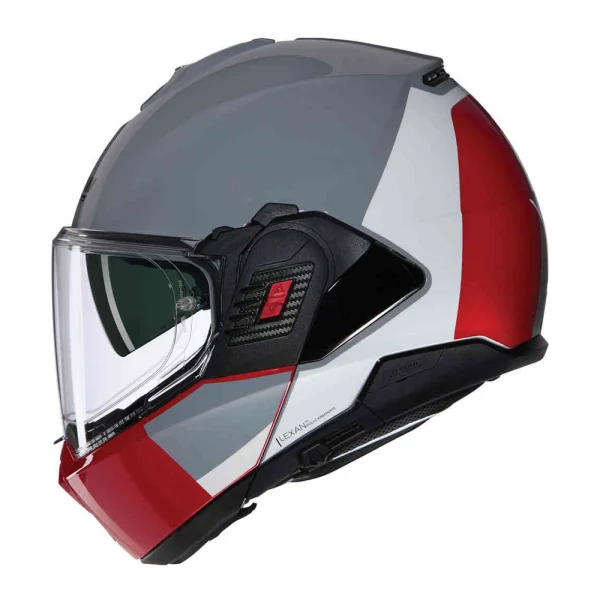 Nolan N120-1 Grafo Helmet White/Grey/Red
