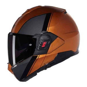 Nolan N120-1 Verniciatura Speciale N-Com Helmet Black/Ochre, Motoee.com