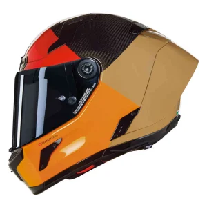 Nolan X-804 RS Ultra Carbon Blocco Helmet Orange/Sand/Red, Motoee.com