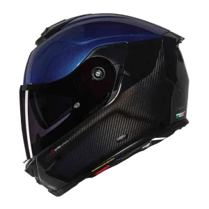 Nolan X-903 Ultra Carbon Verniciatura Speciale N-Com Helmet Black/Blue, Motoee.com