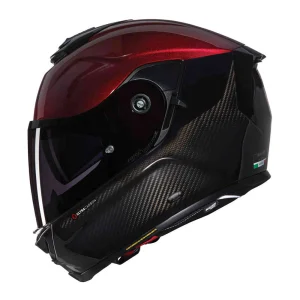 Nolan X-903 Ultra Carbon Verniciatura Speciale N-Com Helmet Black/Red, Motoee.com