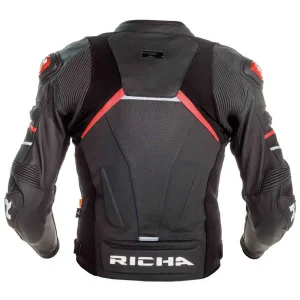 Richa Mugello 2 Perforated Leather Jacket Black/Red, Motoee.com