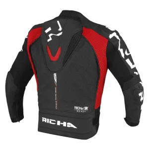 Richa Stradale Perforated Leather Jacket Black/Red/White, Motoee.com