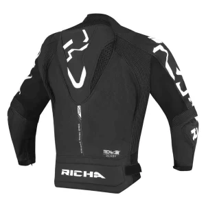 Richa Stradale Perforated Leather Jacket Black/White, Motoee.com