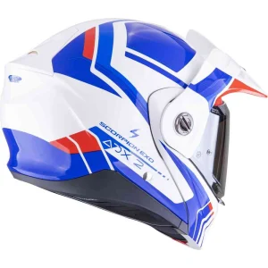 Scorpion ADX-2 Lewis Helmet White/Blue/Red, Motoee.com