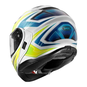 Shoei Neotec 3 Anthem Helmet White/Blue/Neon, Motoee.com