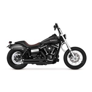 Vance & Hines 2-1/2" Big Shots Staggered Matte Black 06-17 Dyna, Motoee.com