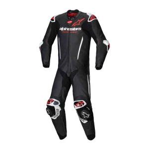 Alpinestars GP-R7 1-Piece Leather Suit Black/White/Neon Red