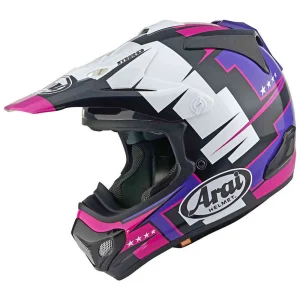 Arai MX-V EVO Battle MX Helmet Black/White/Pink/Purple