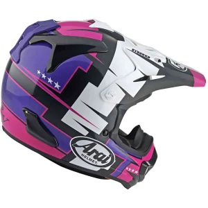 Arai MX-V EVO Battle MX Helmet Black/White/Pink/Purple, Motoee.com