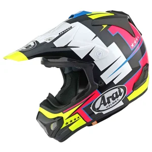 Arai MX-V EVO Battle MX Helmet Black/White/Pink/Yellow