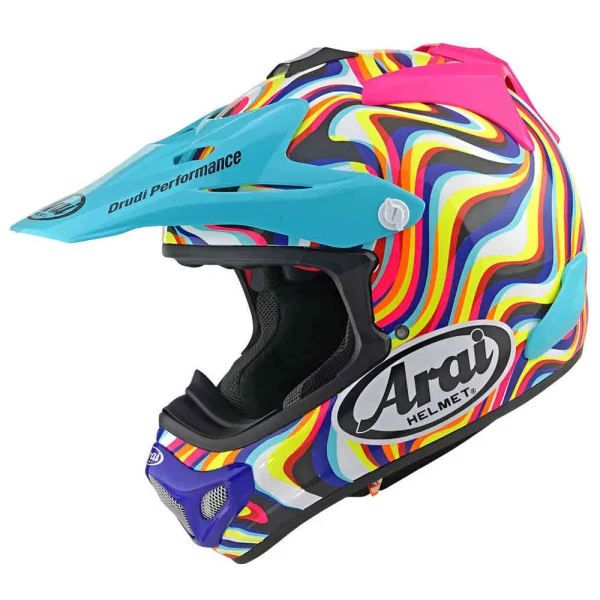 Arai MX-V EVO Stream MX Helmet Turquoise/Pink/Blue/Yellow