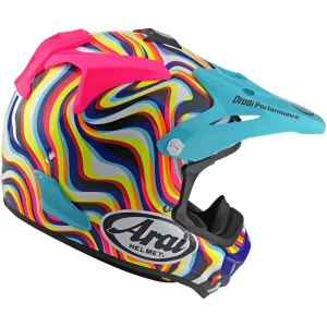 Arai MX-V EVO Stream MX Helmet Turquoise/Pink/Blue/Yellow, Motoee.com