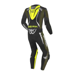 Berik Absolute GP 1-Piece Leather Suit Black/Fluo/Green, Motoee.com