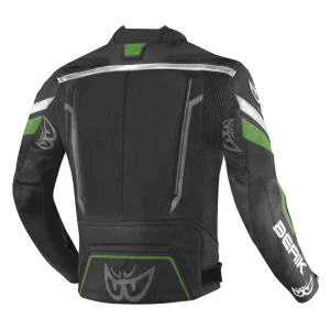 Berik Absolute Race Leather Jacket Black/Green/Anthracite, Motoee.com