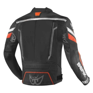 Berik Absolute Race Leather Jacket Black/Neon Red, Motoee.com