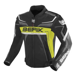 Berik Absolute Race Leather Jacket Black/Neon Yellow/Anthracite