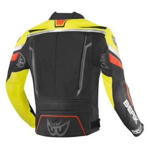 Berik Absolute Race Leather Jacket Black/Neon Yellow/Neon Red/Anthracite, Motoee.com