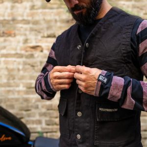 Holy Freedom Gilet Denim Vest Black, Motoee.com