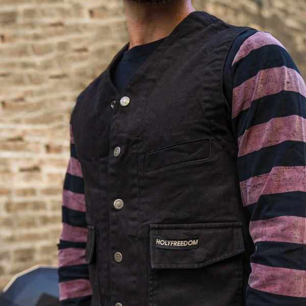Holy Freedom Gilet Denim Vest Black