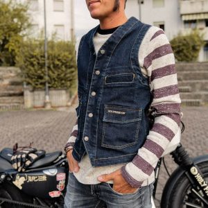 Holy Freedom Gilet Denim Vest Blue