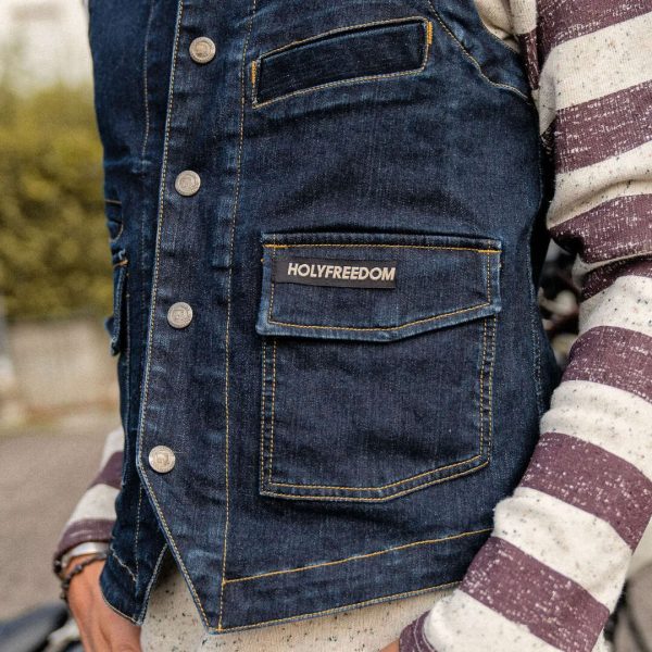 Holy Freedom Gilet Denim Vest Blue