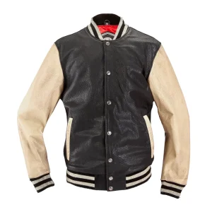 Holy Freedom Varsity Leather Jacket Black/White