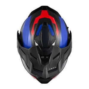 Nexx X.Lifecountry Terra Carbon Helmet Matte Blue/Red, Motoee.com