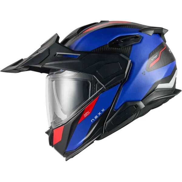 Nexx X.Lifecountry Terra Carbon Helmet Matte Blue/Red