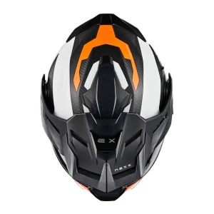 Nexx X.Lifecountry Terra Carbon Helmet Matte White/Orange, Motoee.com