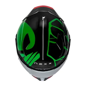 Nexx X.WST 3 B-Side Helmet Black/Green, Motoee.com